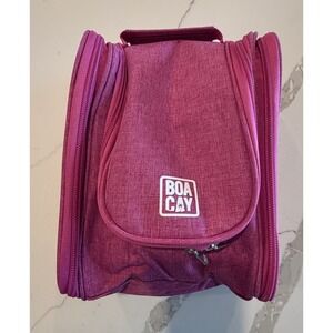 Boacay Hanging Toiletry Bag Travel Organizer Magenta Pink Heathered Makeup Case